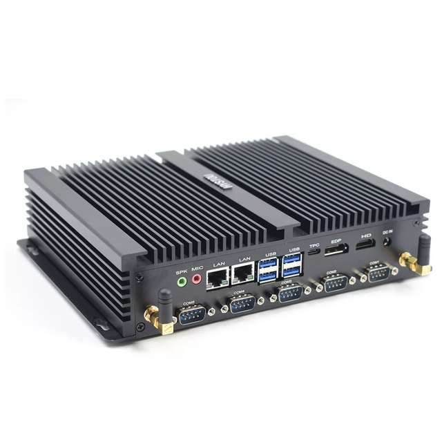 Cheap Hot Sale Industrial Fanless Core I7 Win 10 Desktop Triple Display Mini PC Stock 64GB HYSTOU