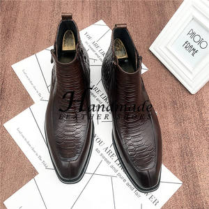 Nouvelles bottes faites à la main - chaussures pour hommes en cuir véritable - manchon en cuir pour bottes - bottines Chelsea - bottes britanniques en coton pour hommes - Product Image 6