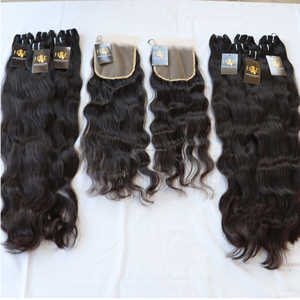 Vente en gros vendeurs vierges de cuticules alignées brésiliennes de tissage brutes non transformées de vison en vrac paquets de cheveux 100 humains avec fermeture à lacet Hd - Product Image 2