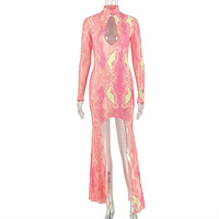 GX5509 Nouvelle Collection 2026 – Robe Mini de Soirée Tendance pour Femme, Élégante, à Manches Longues, avec Franges Irrégulières, Idéale pour les Clubs