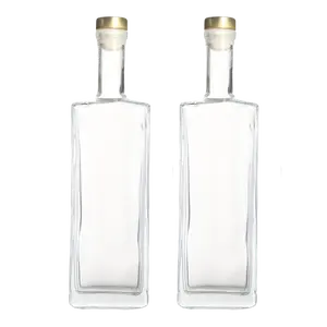 Top-ranking Supplier 750ml Square Glass Bottles Large Display Liquor Bottles Juice Box Vodka Unique Products to Sell Online 2023