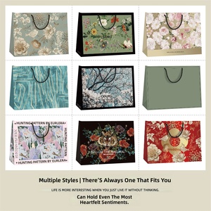 Bolsa de Regalo Blanca <span class=keywords><strong>Retro</strong></span> con Estampado Floral de Aves, Bolsa de Compras de Alta Gama, Papel Grueso, Personalizable - Product Image 4