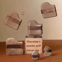Nouvelle Poudre de Chocolat Goutte d'Eau Haute Qualité, Poudre de Miel Douce et Hypoallergénique, Ensemble de Houppettes à Poudre Sèche en Velours
