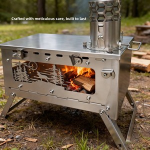 OEM Outdoor-Heizofen, leicht zusammenklappbar, tragbar, für Picknicks, stilvoll, langlebig, geeignet für multifunktionales Camping, Holzofen - Product Image 3
