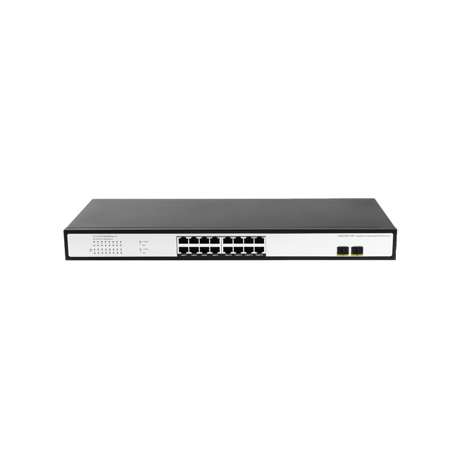 JideTech 18-портовый коммутатор Ethernet с оптическим портом IP30 400 Вт Настольный/стандартный 1U стеллаж переключатель PoE