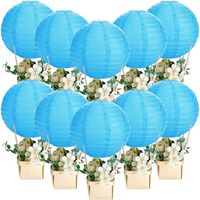 Lanterne en papier en forme de montgolfière pour baby shower, centres de table, révélation du sexe, décoration de fête DIY