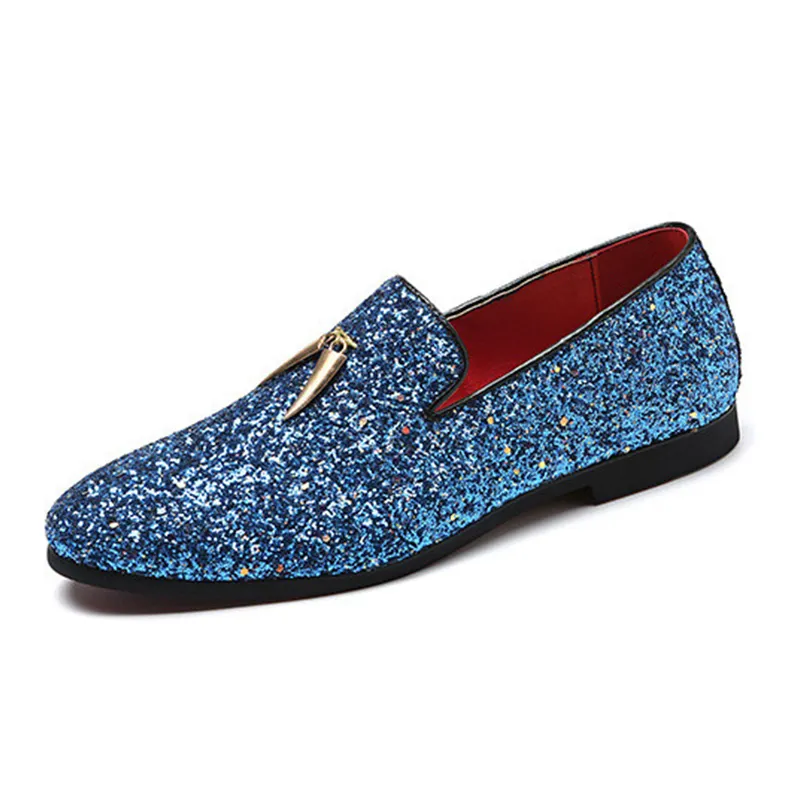 AMPLE New Arrival Man Schuhe Design Office Schwarz Glitter Pu Leder Slipper Slip-On Luxus Hochzeits feier Schuhe