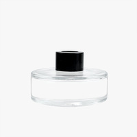 Bouteille diffuseur de parfum en verre de luxe de 80ml avec couvercle cylindre oblat couleur et logo personnalisés