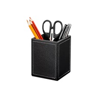 Organisateur de bureau en cuir ML, porte-stylos créatif de luxe, porte-cartes de visite pour étudiants, porte-stylos carré minimaliste pour bureau