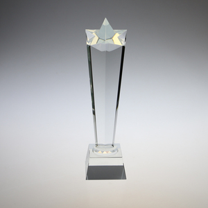 Trofeo de estrella de cristal con cristal K9 de moda, motivo de llama de murciélago pulido tallado para decoración del hogar, regalos de negocios, recuerdos - Product Image 2