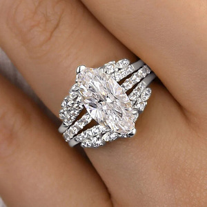 Anello Impilabile Marquise per Donne, Elegante Anello alla Moda, Accessorio per Uso Quotidiano e Feste - Product Image 3