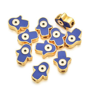 Abalorios de esmalte de mano de Fátima, cuentas para fabricación de joyas DIY - Product Image 5