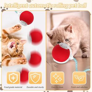 Juguetes interactivos de entrenamiento, juguetes de hierba gatera que se mueven automáticamente para gatos, pelota eléctrica para mascotas, pelota rodante automática, juguetes inteligentes para gatos - Product Image 6