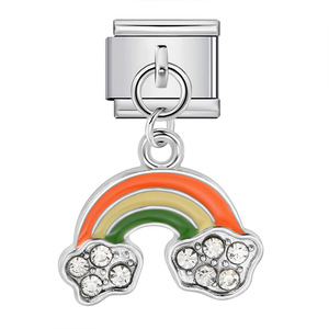 <b>Cute</b> Italian Modular Charms Stainless Steel DIY <b>Bracelet</b> Pendant Set Unisex Gift Jewelry - Product Image 4