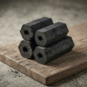 Briquettes de charbon de bois hexagonales 100 % naturelles en coque de noix de coco, fabriquées à la machine, 5400-7500 Kcal/kg, écologiques et haute performance - Product Image 1