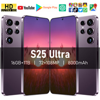 Smartphone 2026 S25 Ultra 5G LTE Deca Core HD 7.3 Inci 144Hz Kamera Belakang 108MP 16GB+1TB Android 16 Tidak Terkunci Dual SIM 100W Prancis