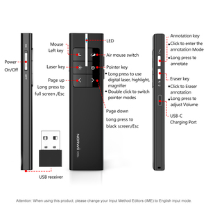 Produits Tendances 2026 Nouveautés N99s BLE Pointeurs Laser Verts Longue Portée Souris Air Sans Fil pour Présentations PPT - Product Image 6