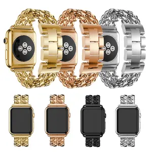 Pulseira de relógio de aço inoxidável, 44mm, 42mm, 40mm, 38mm, iwatch se 6 5 4 3 2 1, pulseira, bracelete para apple watch