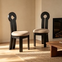 Chaise de salle à manger design moderne en bois d'hévéa avec dossier perforé et assise ronde, vente en gros, OEM, faible MOQ, directement de l'usine