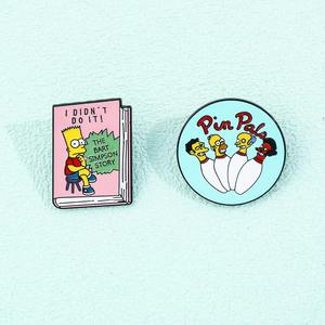 Broches Esmaltados de Aleación de Zinc Unisex con Diseños Nuevos al por Mayor, Broches de Anime Simpson para Decoración de Ropa DIY - Product Image 3