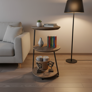 Table basse moderne à 3 niveaux avec cadre en métal et bois pour salon et chambre à coucher meubles de <span class=keywords><strong>maison</strong></span> - Product Image 2
