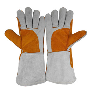 Welding <b>Gloves</b> Double Layer Cowhide Reinforced Palm Heat Resistant For Welding Industry - Product Image 5