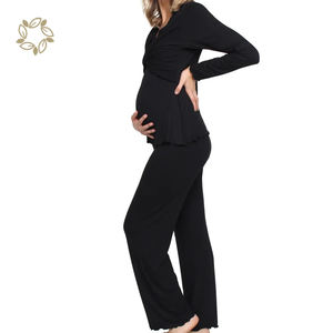 Ensemble de vêtements de maternité en bambou, pyjama de maternité écologique, pyjama d'allaitement deux pièces - Product Image 5