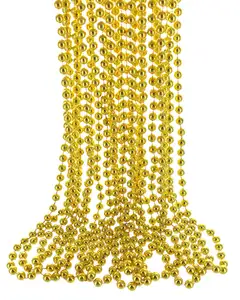 Китай, оптовая продажа, дешевые 10-миллиметровые ожерелья из бисера mardi gras, объемные ожерелья с бусинами для карнавальной вечеринки