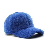 Gorra de béisbol de Otoño Invierno para mujer, gorra de camionero con sombrilla sólida con Material de felpa de lana de cordero Artificial para mantener el calor en primavera