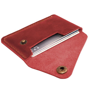 Porte-cartes rétro en cuir PU fait main, populaire à l'international, porte-monnaie compact créatif à bouton-pression, mini porte-cartes de visite portable - Product Image 2