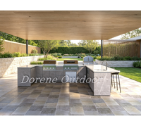 Unités de cuisine modulaires d'extérieur haute performance pour les activités de grillades en plein air, idéales pour les terrasses de toits, les terrasses de resorts et les espaces de loisirs.