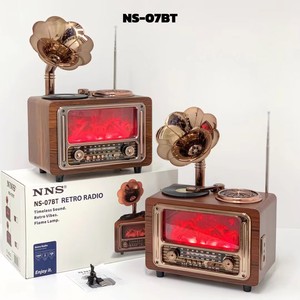 Radio rétro sans fil NS-06BT avec lampe flamme BT, radio FM/AM/SW3, haut-parleurs à batterie rechargeable, prise en charge TF/USB, radio vintage - Product Image 2