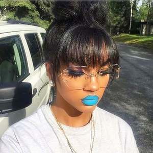 Gafas de Sol de Cristal Extra Grandes para Mujer, Estilo Retro, con Lentes Degradados Naranjas, Montura Espejo sin Marco, Protección UV400, 2019 - Product Image 2