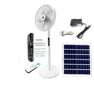 Ventilador de suelo estándar Ventilador solar con control remoto 16 pulgadas Viento fuerte 110V 220V - Product Image 1
