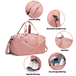 Designer Logo personnalisé Rose Nylon imperméable femmes week-end nuit <span class=keywords><strong>sac</strong></span> <span class=keywords><strong>de</strong></span> voyage Gym <span class=keywords><strong>sac</strong></span> <span class=keywords><strong>de</strong></span> <span class=keywords><strong>sport</strong></span> <span class=keywords><strong>sac</strong></span> polochon pour entrepôt <span class=keywords><strong>de</strong></span> chaussures - Product Image 5