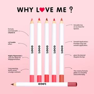 Ulikeke Custom Logo Newest Wholesale Vegan Cream Lip Liner Pencils Waterproof Long Lasting Matte High Quality Pink - Product Image 2