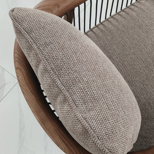 <span class=keywords><strong>Poltrona</strong></span> Longstar in Stile Wabi-sabi in Legno Massello con Design a Corda sullo Schienale, <span class=keywords><strong>Poltrona</strong></span> Moderna <span class=keywords><strong>Ergonomica</strong></span> per Soggiorno - Product Image 4