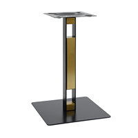 Base de table carrée en métal noir et or robuste, moderne, vente en gros directe usine pour tables de salle à manger commerciales d'hôpitaux et d'hôtels