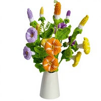 Fleurs de volubilis tricotées à la main sur mesure, options multicolores pour vase de maison, décoration de mariage, ornements finis