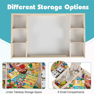 Mesa <span class=keywords><strong>de</strong></span> Actividades <span class=keywords><strong>de</strong></span> Madera Resistente para Niños, Juego <span class=keywords><strong>de</strong></span> Mesa y Sillas para Niños con Tablero Extraíble <span class=keywords><strong>de</strong></span> Doble Cara - Product Image 5