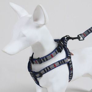 Katı desen naylon köpek evcil hayvan tasması ve koşum rahat çapraz sınır yürüyüş halat <span class=keywords><strong>Pet</strong></span> yürüyüş dişli için düğme kapatma ile - Product Image 2