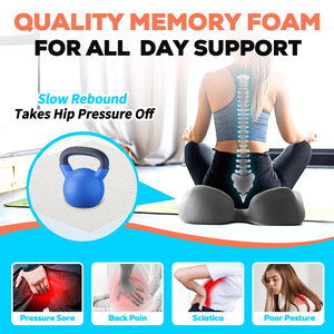 Bantalan jok ortopedi pereda nyeri, kursi roda lipat Universal busa memori ergonomis untuk kantor mobil ukuran besar - Product Image 4