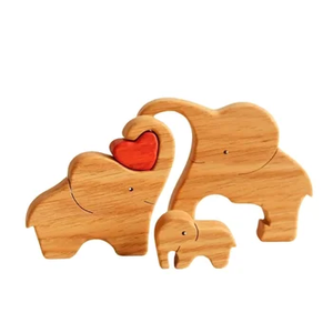 Coeur mariage cadeau de noël éléphant <span class=keywords><strong>famille</strong></span> ornements bois éléphant décor à la maison - Product Image 1