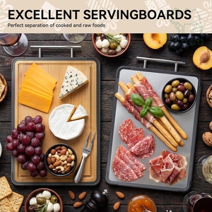 Tablas de Cortar de Metal Personalizadas de Doble Cara, Tabla de Cortar de Bambú y Titanio para Cocina, Apta para Grabado - Product Image 6