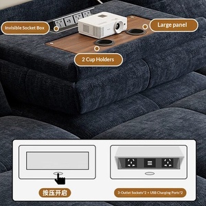 Canapé-<span class=keywords><strong>lit</strong></span> intelligent rétractable en chenille, fonction électrique, tissu <span class=keywords><strong>italien</strong></span> haut de gamme, pour petits salons, design droit - Product Image 4