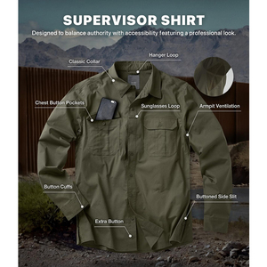 Camisa Safari de Manga Larga Personalizada para <span class=keywords><strong>Hombre</strong></span>, de Secado Rápido, Informal, con Botones, para Campismo, Senderismo, Transpirable, de Malla, Ropa Táctica - Product Image 2