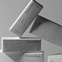 Boîte d'emballage personnalisée avec logo de marque, minimaliste, luxueuse, en matériaux recyclés, doublée d'éponge, pour cosmétiques, rouges à lèvres, soins de la peau