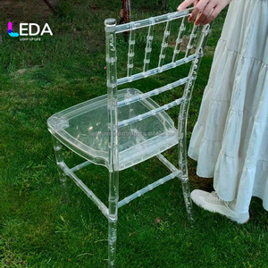 LEDA Hot Selling Chaise Chiavari transparente en résine acrylique de cristal pour les fêtes d'hôtel de location de mariage - Product Image 3