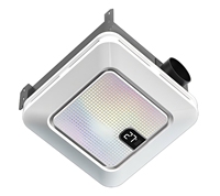 Ventilateur de plafond intelligent pour salle de bain et cuisine avec haut-parleur Bluetooth, lumière RGB, LED à intensité variable, 230 CFM, 36W, en fer, 110V - 240V