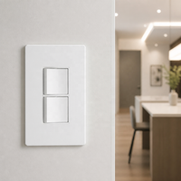 Interrupteur à levier double BAREP homologué CULus 15A 120V UL94-V2 PC, design compact pour câblage résidentiel double circuit standard américain